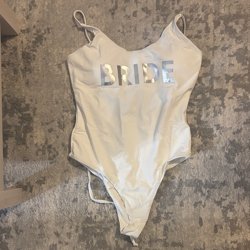 Elegant White Bride One Piece Swimsuit